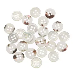 uxcell 天然シェルボタン 25個 4穴 9mm マザーオブパールボタン シャツ 洋服 コート スーツ ジャケット ジーンズ スカート 裁縫 クラフト DIY 装飾用 ホワイト