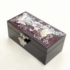 螺鈿細工 宝石箱 小物入れ 紫に螺鈿の上品な輝き 蝶の 韓国伝統工芸 高級インテリア ギフト・贈り物にも最適■komonoire-49-s【宝石箱】【ジュエリーボックス】【高級】【アクセサリーボックス】【かわいい】【小さめ】【韓国】【螺鈿】【プレゼント】