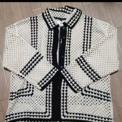 ピュアルセシン　かぎ編みニット カーディガン フリーサイズ pual ce cin