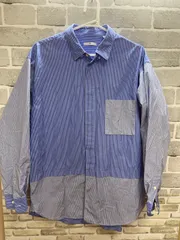 【B2-92】◇UNIQLO    サイズL     シャツ　ストライプ柄