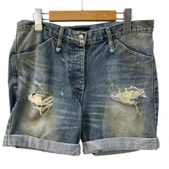 アレキサンダーワン alexander wang ヴィンテージ加工デニムショートパンツ ショートパンツ ブルー 201LB-119