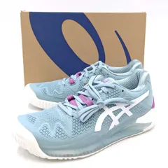 【未使用】アシックス GEL-RESOLUTION 8 23.5cm スモークブルー/ホワイト 1042A072-403 レディース asics ゲル レゾリューション 8 テニスシューズ オールコート用