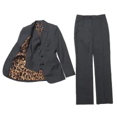 ■未使用品■DOLCE&GABBANA ドルチェアンドガッバーナ パンツスーツ サイズ36 ストライプ 3ピース ベスト ジレ テーラードジャケット スラックス イタリア製 20251210/RA6870