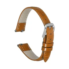 uxcell クイックリリース本物 レザーウォッチバンド15mmエンボス加工レザーウォッチストラップ交換用メンズレディース用 コーヒー