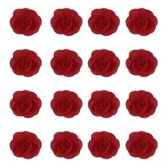 uxcell 16個のファ ブリックバラ 2インチのメンズラペ ルピン サテンローズ 人工花 DIYクラフト用アクセサリー 縫製 ラッピング ウェディングギフトデコレーション レッド
