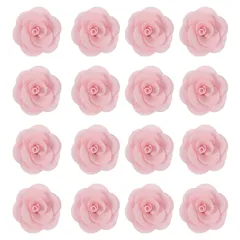 uxcell 16個のファ ブリックバラ 2インチのメンズラペ ルピン サテンローズ 人工花 DIYクラフト用アクセサリー 縫製 ラッピング ウェディングギフトデコレーション ピンク