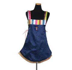 紺セットンのサイドリボンのタンウィエプロン■epron-27-s【ギフト】【お土産】