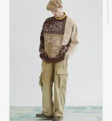 GENERALIDEA(ジェネラルアイディア) ブロック ベイズリー ニット メンズ