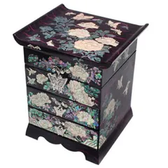 韓国螺鈿宝石箱 牡丹3段引き出しジュエリーボックス(パープル)■komonoire-39-s【宝石箱】【ジュエリーボックス】【高級】【アクセサリーボックス】【かわいい】【大きめ】【韓国】【螺鈿】【プレゼント】