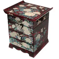 螺鈿(ラデン)家具 螺鈿細工 小引出し 3段 小型チェスト アンティーク 螺鈿(ラデン)家具 螺鈿細工 小引出し 3段 小型チェスト アンティーク