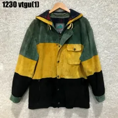 カラーブロック フード スウェード ジャケット m