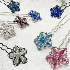 大きな花のクリスタルかんざし5■cochi-k-18-s【ギフト】【お土産】