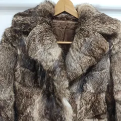ks46◆ファーコート 本毛皮 (M) ブラウン レディース