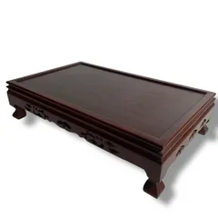 唐木花台 透かし彫り 木彫り 飾り台 香炉台 盆栽台 骨董