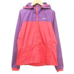 ナイキ NIKE バイカラー パーカー ジャケット スポーツウェア Mサイズ パープル レッド
