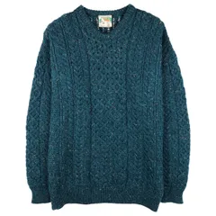 古着 Connemara Knitwear カラーネップ フィッシャーマン アランニットセーター メンズM相当/eaa604649