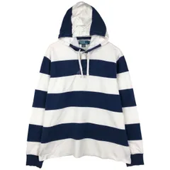 古着 ラルフローレン Ralph Lauren POLO by Ralph Lauren ボーダー柄 フード付き 長袖 ラガーシャツ メンズXL相当/eaa604051