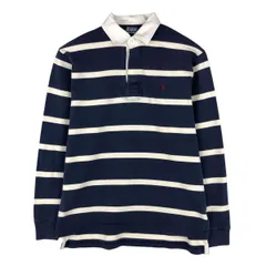 古着 ラルフローレン Ralph Lauren POLO by Ralph Lauren ボーダー柄 長袖 ラガーシャツ メンズS相当/eaa604046