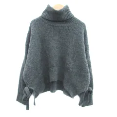 ビス ViS ビザビ vis-a-vis ニット セーター タートルネック 長袖 リボン F チャコールグレー /HO34