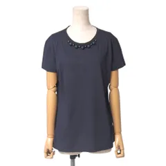 ■美品■LOUIS VUITTON ルイ・ヴィトン カットソー サイズM 半袖 パイピング リボン ボール装飾 コットン ブランド古着【中古】20250821/RA5781