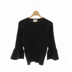 ユナイテッドアローズ UNITED ARROWS フィット リブ フレアスリーブニット セーター ブラック /ES ■OS
