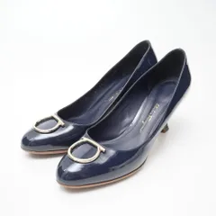 ■美品■Salvatore Ferragamo サルヴァトーレフェラガモ SERINA セリーナ パンプス サイズ6 1/2 D ガンチーニ エナメル レザー 靴 ブランド古着【中古】20250627/RA5281
