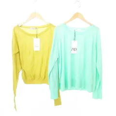 ザラ ZARA タグ付き ニット 2点セット おまとめ 薄手 M～Lサイズ ビタミンカラー