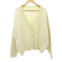 クラシカルエルフ ニット カーディガン 無地 ライン 薄手 Mサイズ ベージュ