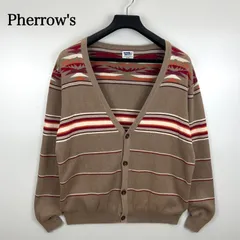Pherrow's JAPAN made NATIVE ortega cotton cardigan L 40 フェローズ コットンカーディガン ネイティブ オルテガ柄 民族 アメカジ レプリカ