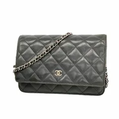 シャネル(Chanel) シャネル 財布・ショルダーウォレット マトラッセ チェーンショルダー ラムスキン ブラック レディース