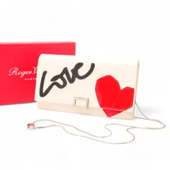 Roger Vivier ロジェヴィヴィエ ショルダーバッグ Gommette T-shirt Love チェーン 財布バッグ クラッチバッグ パテントレザー 2WAY ホワイト イタリア製 ブランド古着【中古】20250106/RA2848 Roger Vivier ロジェヴィヴィエ ショルダーバッグ Gommette T-shirt