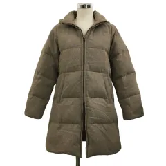 スタディオクリップ Studio Clip my STANDARD コート ダウン フード ロング ダブルジップ 無地 長袖 M 茶 グレー ブラウン