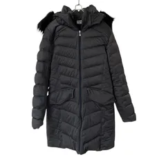 ZK15 FILA フィラ ファー付ロングダウンコート フード アウター グレー サイズM