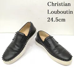 クリスチャン・ルブタン Spikeboat スパイク ボート スタッズ レザー スニーカー スリッポン 39 1/2 メンズ 24.5cm ISItems【USED】【古着】【中古】50149636