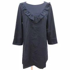 トランテアン ソン ドゥ モード 31 Sons de mode ワンピース ミニ フリル 長袖 38 M 紺 ネイビー /YK