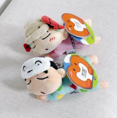 クレヨンしんちゃん 夢見る 眠る アイマスク 짱구 ガラス キーホルダー (1個あたり)