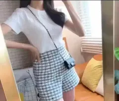 ZARA ツイード CHECK ハーフパンツ