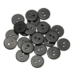 uxcell 21個 天然貝ボタン 2穴15mm丸型真珠ボタン シャツ コート スーツ ジャケット ジーンズ スカート DIY裁縫クラフト用 黒