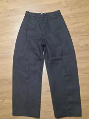 28 ブラック ストレート デニム パンツ 黒デニム 新品