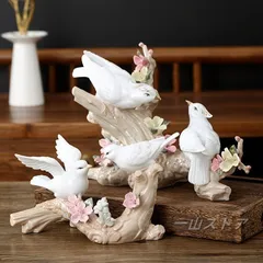 置物 オーナメント オブジェ 小鳥 エレガント かわいい 手作り感 おしゃれ インテリア コンパクト 工芸品 装飾品 新築祝い ギフト