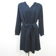 ロッソ ROSSO アーバンリサーチ ワンピース 膝丈 ベルト付き 長袖 Free ネイビー kz13902