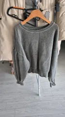 グレー バルーンスリーブ スウェット