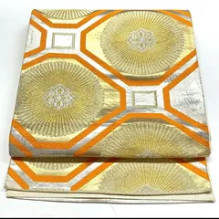 ［5113］袋帯 御天井花文様 金銀糸 未仕立て 六通 正絹 着物 フォーマル