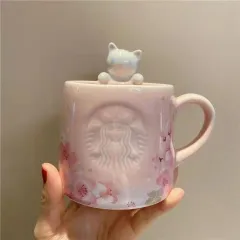 大人気 新品未使用！海外限定　スターバックス　Starbucks マグカップ　ネコ　猫　ピンク　桜 bei158