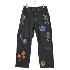 【中古品】 XLARGE エクストララージ 101224031006 PAINTED FLOWER BLACK DENIM PANTS ペインテッド フラワー ブラック デニム パンツ ボトムス ズボン 【153-251230-cs-17-izu】