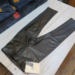 WEST RIDE キルティング レザーパンツ バッファロー ブラック W31 