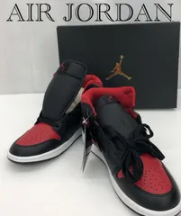NIKE ナイキ AIR JORDAN 1 MID BLACK/VARSITY RED-SUMMT WHITE NOIR/VARSITY ROUGE 26.5ｃｍ メンズ DQ8426　067 26.5cm ブラック レッド  メンズ 靴_255067