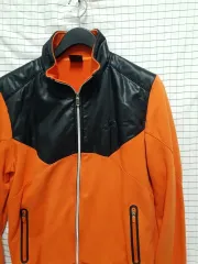 ルコックスポルティフ オレンジ ブラック バイカラー ウィンドブレーカー ジャケット