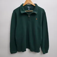 M ポロ ラルフローレン 쿼터ジップアップ スウェット グリーン