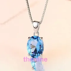 ネックレス レディース ブルートパーズ 大粒 11月誕生石 シルバー 金属アレルギー対応 女性 娘 妻 彼女 嫁 母の日